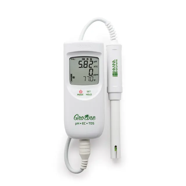 GroLine Waterproof Portable pH/EC/TDS Meter